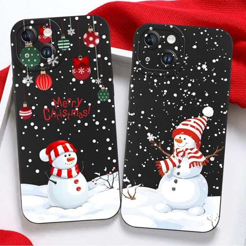 Xylota 2 Pieces Christmas Cover for iPhone 13 Mini 5.4 Inches, Christmas Case with Cartoon Snowman Design, Slim TPU Bumper Silicone Shockproof Protective Christmas Case for iPhone 13 Mini, Black Xylota 2 Pieces Christmas Cover for iPhone 13 Mini 5.4 Inches, Christmas Case with Cartoon Snowman Design, Slim TPU Bumper Silicone Shockproof Protective Christmas Case for iPhone 13 Mini, Black