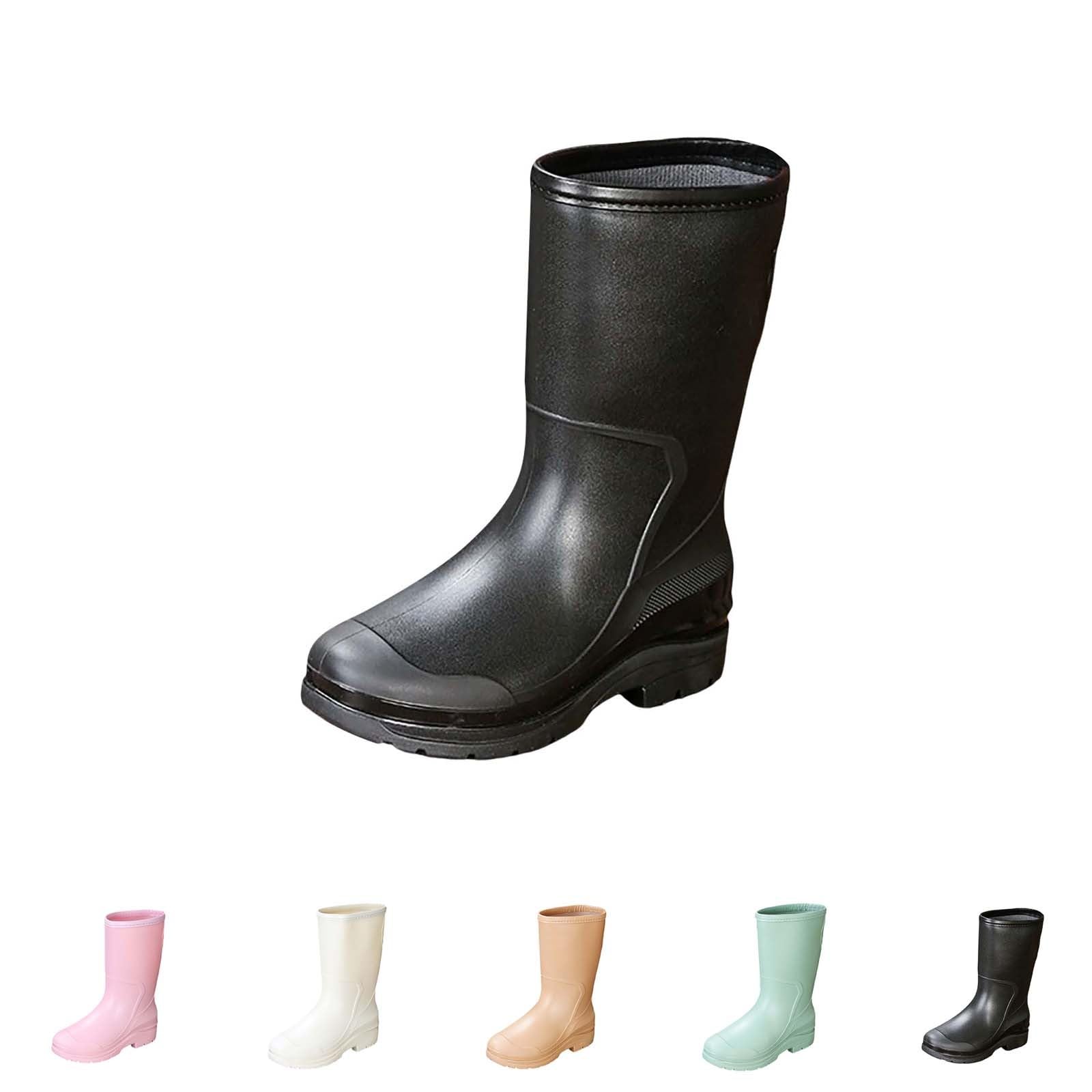 Generisch Botas de lluvia cortas para mujer, bota de lluvia para mujer, bota para el jardín, para mujer, de goma, con comodidad, para exteriores, zapatos de invierno para mujer