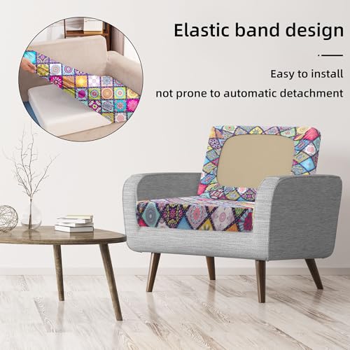Image of BIETYONE 8Pcs Stretch Patio Cushion Covers,Outdoor Couch Covers Replacement,Outdoor Couch & Sofa Slipcovers,for Patio Furniture Cushion Covers,Washable Reusable urniture Protector(Colored Glass,8PCS)