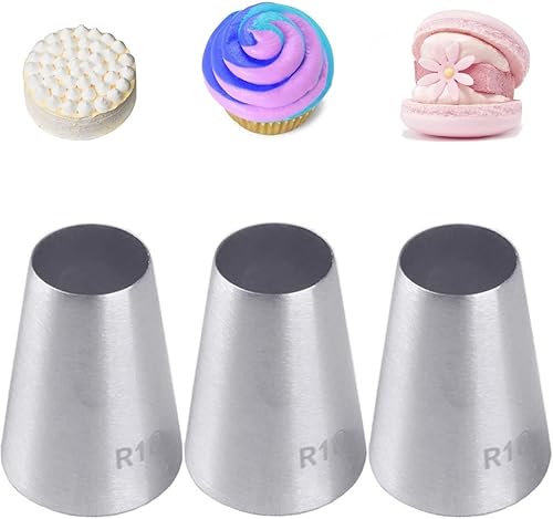Puntas de glaseado redondas extra grandes R18L, puntas redondas grandes para macarones, muñequeras, canolis, pasteles, galletas, postre, crema,