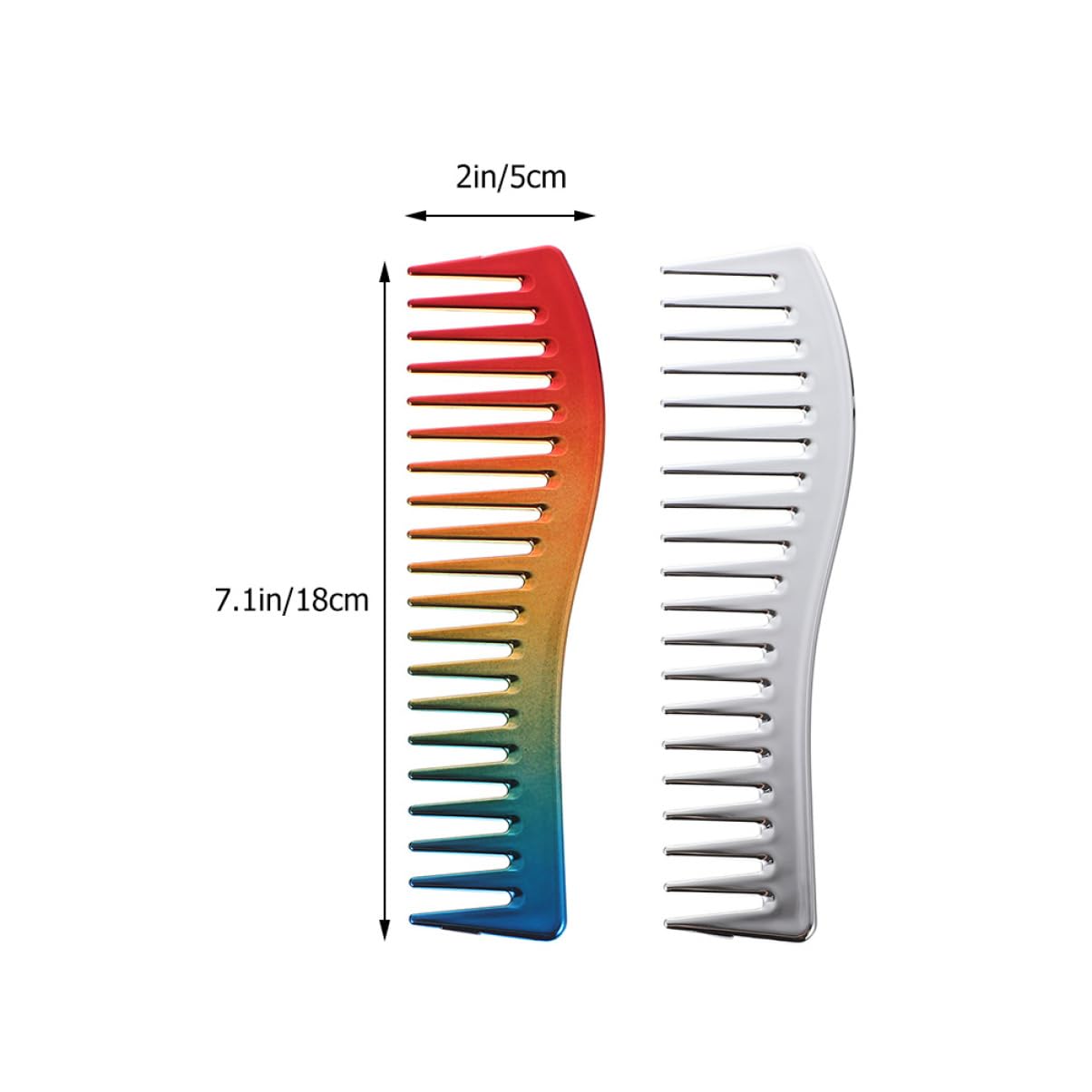 Mikinona 2pcs Professional Barber Combs Hair Stylist Detangler Wide Tooth for Wet Hair Men's Combs