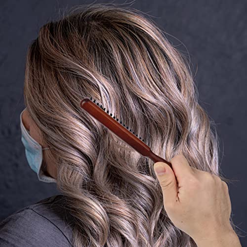 Savita 2Pcs Boar Bristle Teasing Hair Brush, Boar Bristle Soft Teasing Brush Fine Hair Wood Handle Hair Side Comb For Fine Hair Styling Post Smoothing Styling Hair And More #TOP4