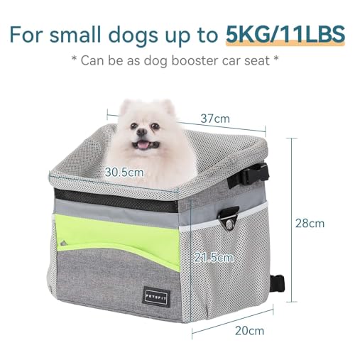 Petsfit Korb für Hunde,Fahrradkörbe für Hunde Transporttasche für Katzen, Transportrucksack, Tragetasche, Schultergurt, faltbar, für Katzen, Welpen, kleine, Kaninchen