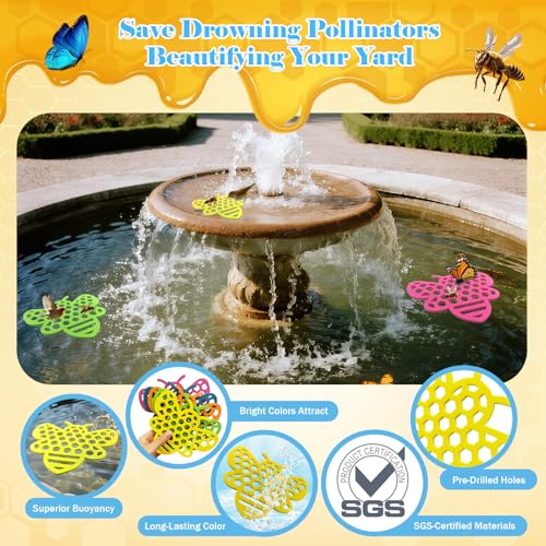 Floating Bee Island Watering Station - 5 Pack, Bee-Friendly EVA Foam, No Sinking, ​Drowning-Proof, Fade-Proof, Pre-Cut, Birdbath, Pools & Garden Hydration Solution for Pollinators (6.3 Inch) — view 6