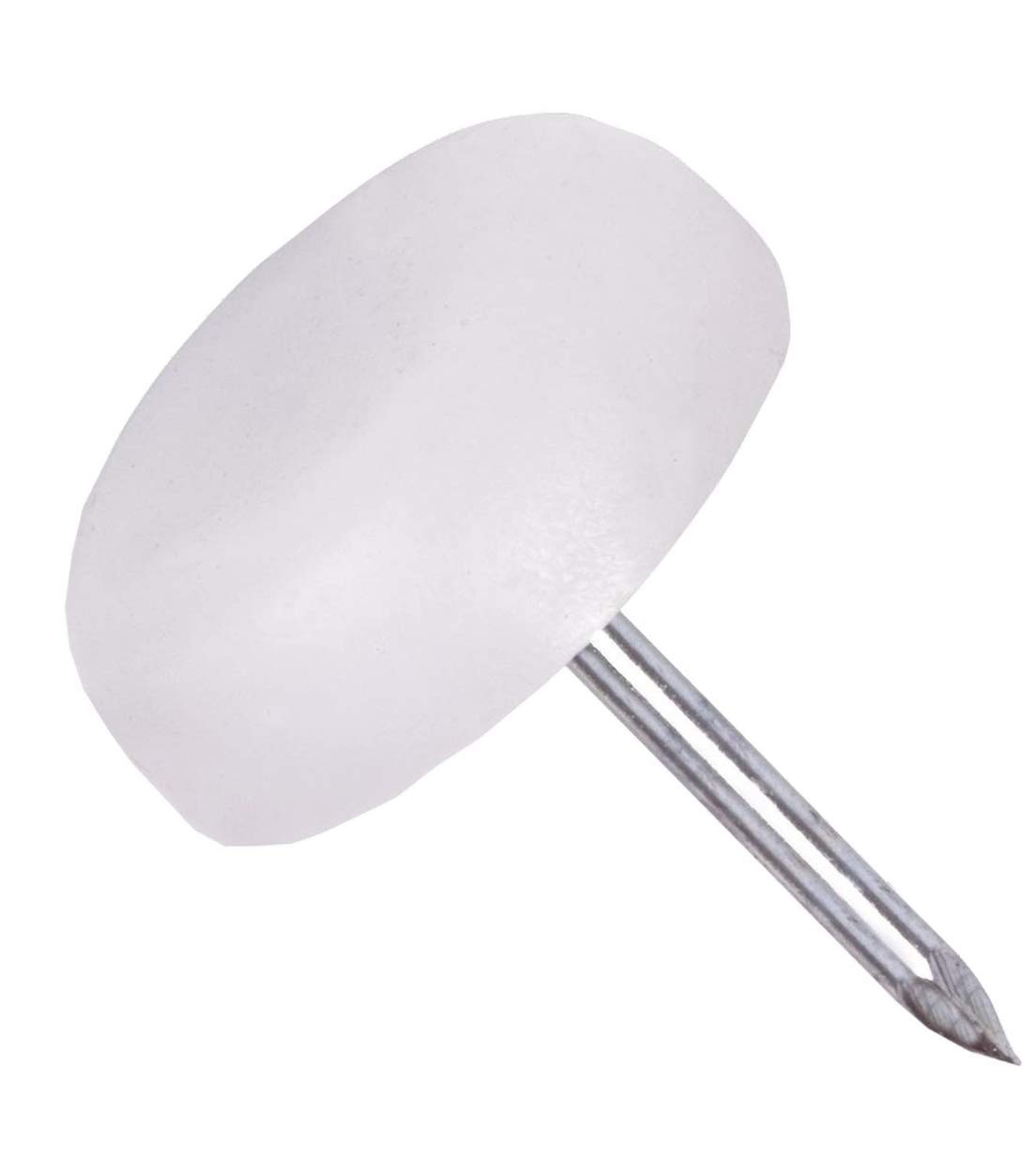 White Furniture Glide Nails 16Mm Knock In Table Chair Leg Feet Protectors Pack Of 8
