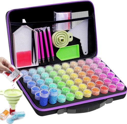 Image of doovide Diamond Painting Storage Containers, 30 Slots Diamond Painting Accessories Shockproof Jars for Jewelry Beads Rings Charms Glitter Rhinestones
