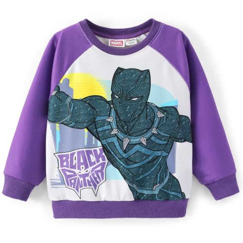 Disney Boys Long Sleeve Purple Pullover Black Panther Sweatshirt 3-4 Years - image 1