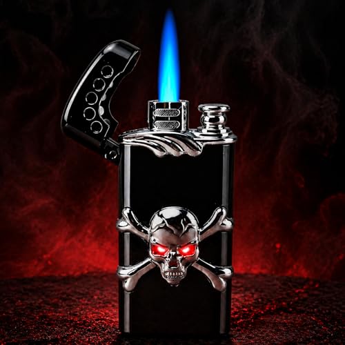 Encendedor Cool Torch con diseño de calavera y llama de gas butano miniatura 1