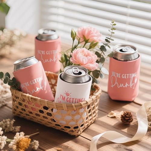 Image of 12 Pcs Bachelorette Party Can Coolers, Neoprene Insulated Can Sleeves Drink Holders for Bridal Shower Decorations, Bachelorette Party Favors for Bride Bridesmaid Gifts, Standard