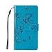 Price comparison product image Nokia Lumia 625 Flip Case Cover,Embossed Big Butterfly Patterns With high-Quality Flip PU Leather Wallet Case with Soft TPU Bracket for Nokia Lumia 625 (Nokia Lumia 625,Blue)