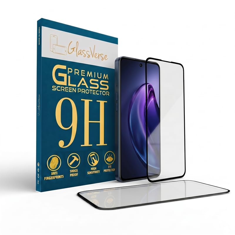 Image of GlassVerse Toughened Oleophobic Tempered Glass For Oppo Reno 15c 5G (Pack Of 2) with Free Installation Kit. Full screen Coverage - 6.59 inch