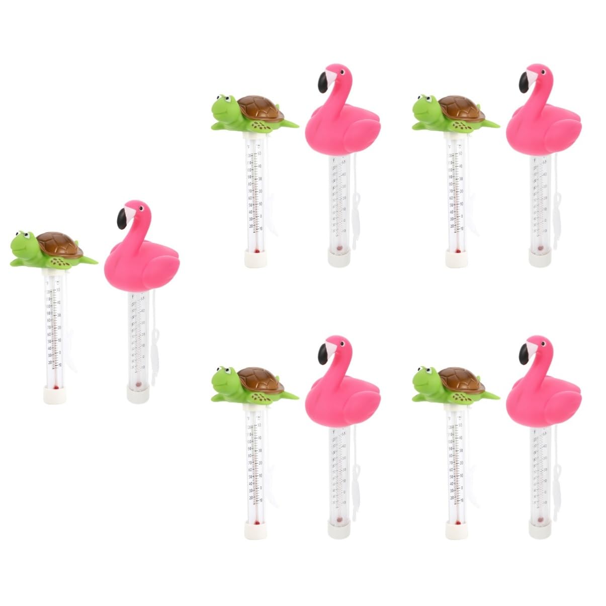 Toyvian 5 Sätze Flamingo -wasserthermometer Schwimmendes Pool-thermometer Badewannen-wasserthermometer Schwimmbadtemperaturthermometer Schwebend Schwimmender Pool Plastik 2 Stück * 5