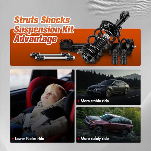 Image of Abrillvt- 4pc Struts Shocks Suspension Kit 2013-2018 For Ford Fusion Front Complete Strut Spring Assembly Stabilizer Bar Link Kit