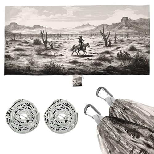 Haskirky Western Desert Cowboy Camping Hammock, Single Portable Hammocks with Tree Straps & Attached Carry Bag, 330Lbs Capacity Perfect for Outside Indoor Hiking Beach Backpack Travel