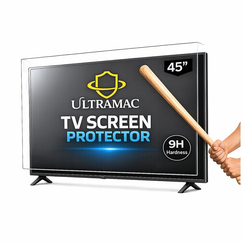 Image of ULTRAMAC 45 inch 3mm Acrylic TV Screen Guard | 9H Hardness | Scratch & Splash Resistant | ISO Certified Protection with Ultra HD Clarity