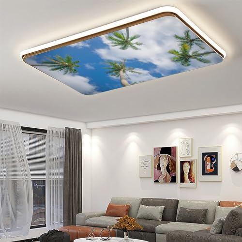 Image of Fluorescent Light Cover for Classroom - 2 Pcs Coconut Tree Magnetic Fluorescent Light Covers, Ceiling Light Covers Shade Panel Coverings for Office Classroom Home Drop Ceiling, 4 x 2 Feet