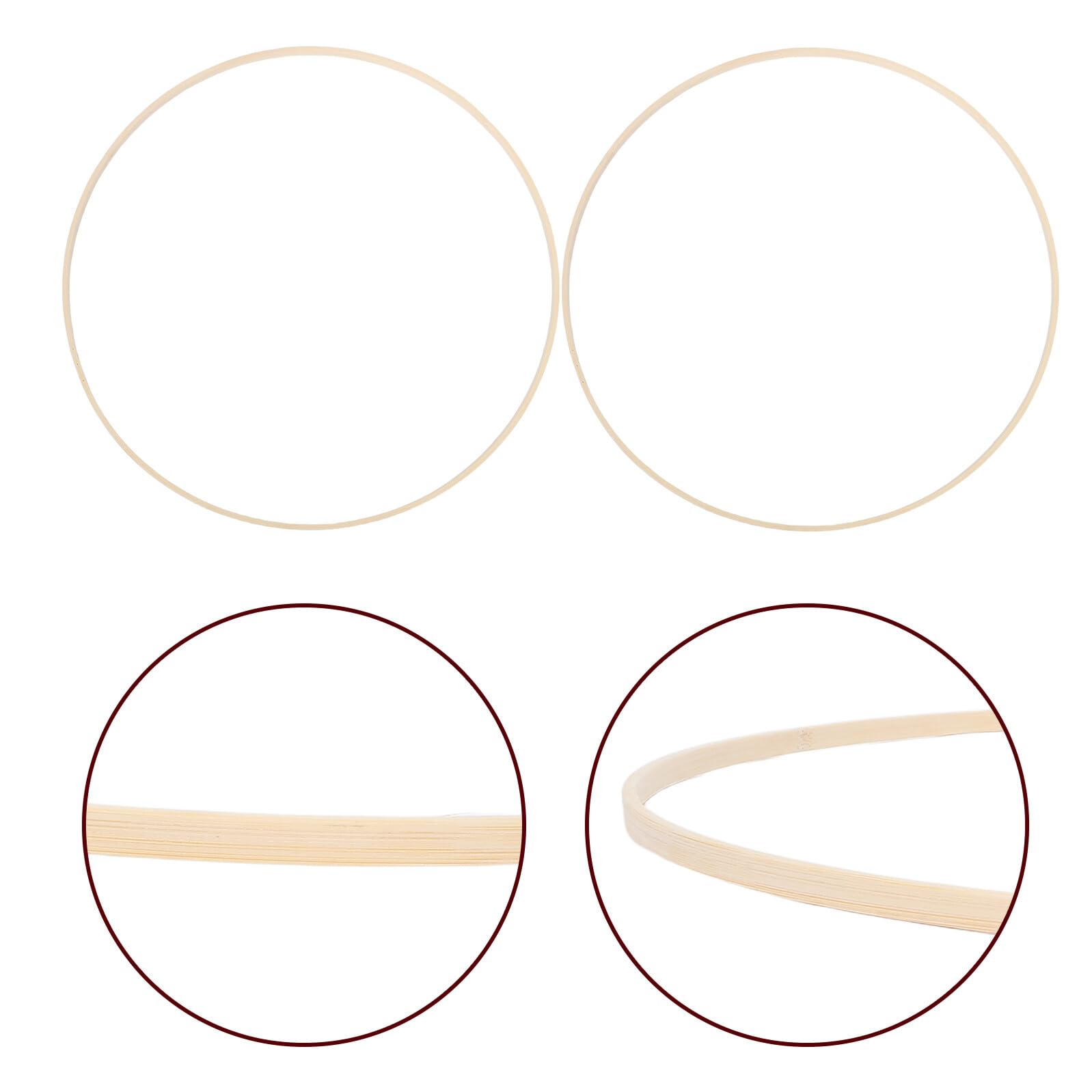 Aros de Macramé de Bambú 40 Cm para Manualidades 10 Piezas Beige Naturales para Decoración DIY Bodas y Hogar