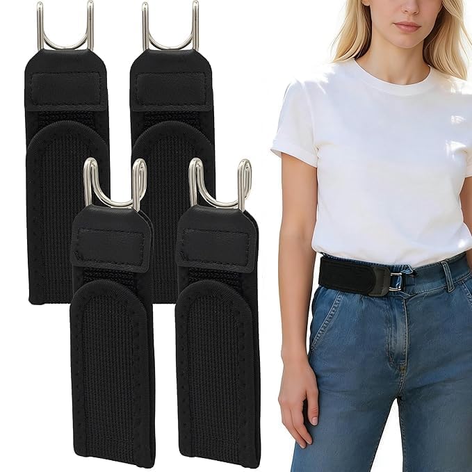 Buckleless Belt Hook for Men & Women (Pack of 2) | Adjustable No Buckle Elastic Belt | Invisible Stretch Waist Belt with Metal Hook | Buckle-Free Jeans & Pants Belt | Comfortable No Show Waist Belt-picture-44