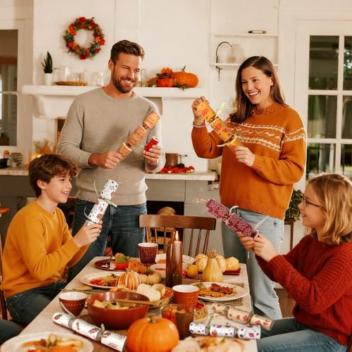 Jiankshiliu 12 Pack Thanksgiving Non Snap Crackers – Each with Paper Hat, Holiday Joke & Surprise Gift, Perfect Party Favors for Family Gatherings by Jiankshiliu - Image 7