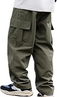 [YIMANIE] ワイド カーゴパンツ メンズ 大きいサイズ ワイドカーゴ ゆったり パンツ ストリート カジュアル サルエルパンツ ワイドパンツ リラックスパンツ 韓国 春服 メンズ 秋服 速乾 通気 オーバーサイズ