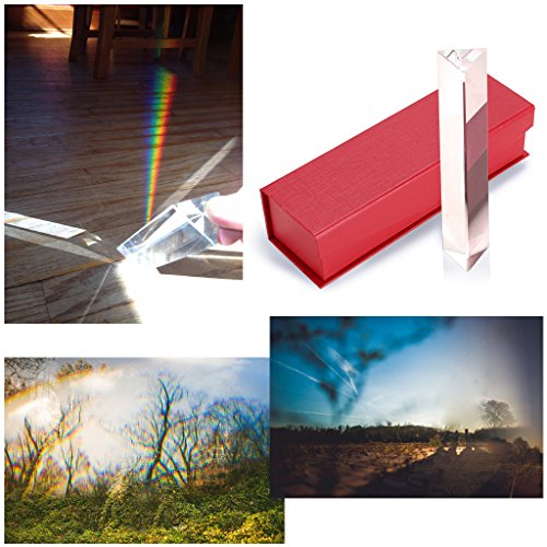 image for Sumnacon Photography Prism Crystal Glass Triangular Prism Full Rainbow