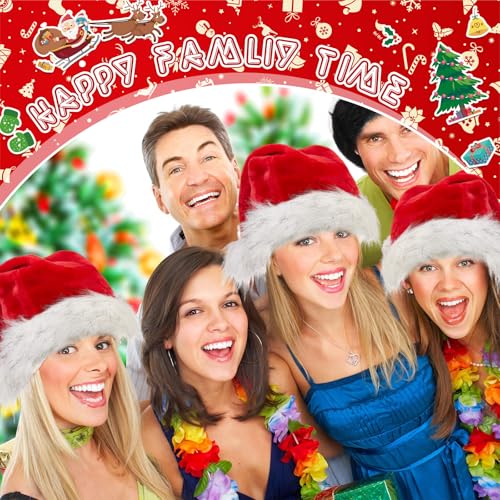 Image of Vicenpal 20 Pcs Santa Hats Bulk for Adults, Red White Black, Classic