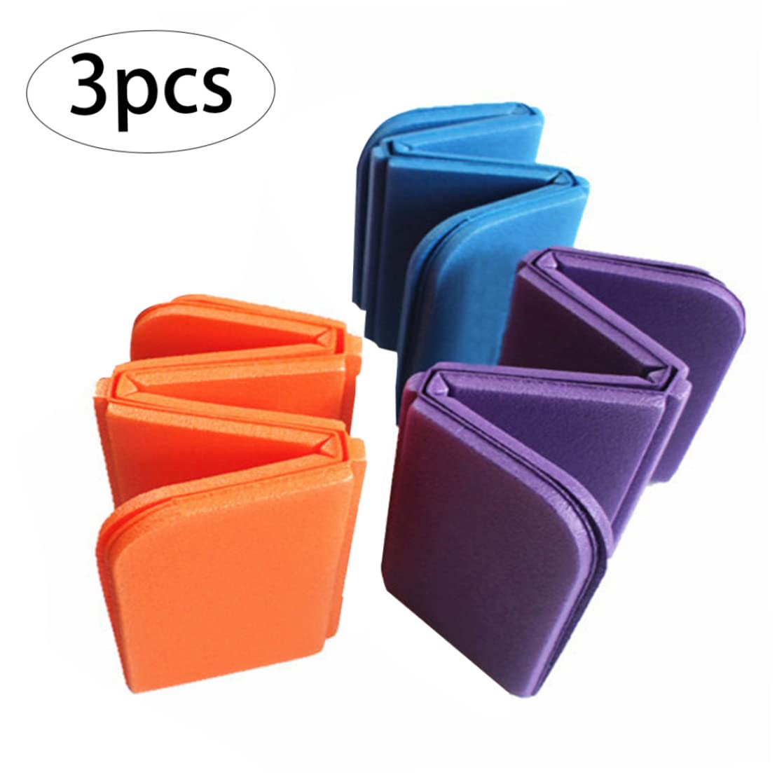Lot De 3 Coussinets De Siège Pliables – Mousse XPE Imperméable, Pour Jardin, Camping, Pique-Nique, Randonnée – Rouge/Orange/Violet
