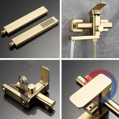 Ensemble de robinet de baignoire mitigeur douche mural laiton
