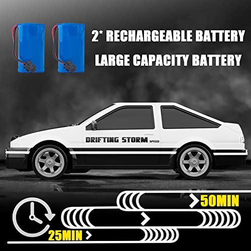 Desdoni Rc Drift Car 1:16 Scale 4Wd Rc Car With Led Lights 2.4Ghz 28Km/H Hard Shell Rtr High Speed Drift Racing Sport Toy Car For Adults Boys Girls Kids Gift 2Pcs Rechargeable Batteries #TOP3
