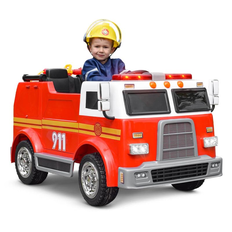 Camion de pompier électrique enfant 12V XTRM 81 voiture de police et ambulance avec télécommande