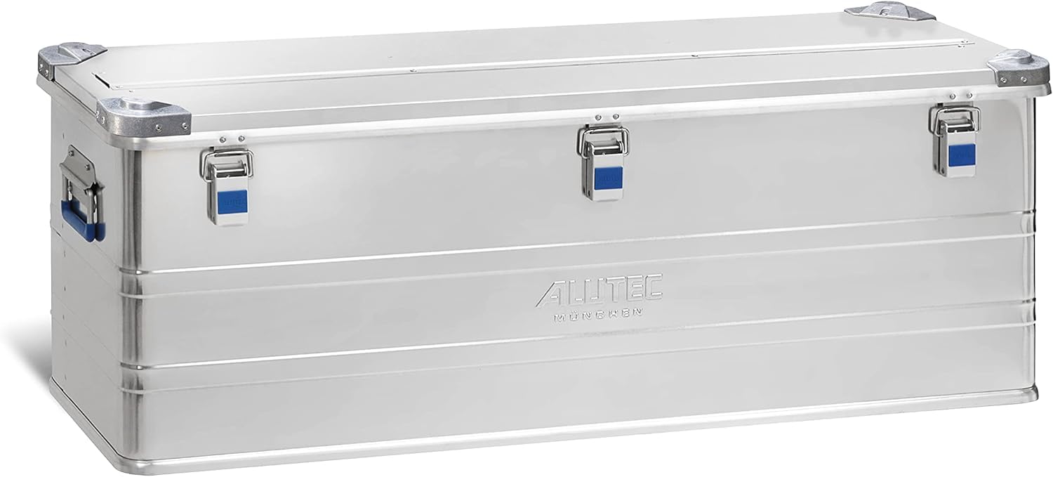 ALUTEC Aluminiumbox INDUSTRY 153 (Inhalt 153 l, Innenmaße (LxBxH) 1150 X 350 X 381 mm, staub-/spritzwassergeschützt, Werkzeugbox, Aufbewahrungskiste, Gewicht 8,76 kg) 13153