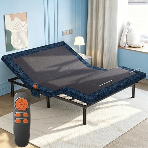 Zhumeiling Patented Design King Adjustable Bed Frame with Wireless Remote, Head & Foot Incline,...