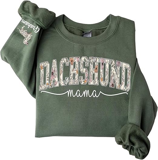 Custom Dog Mom Sweatshirt – Floral Wildflower Design, Cottagecore Style Gift for Pet Lovers, Cozy Dog Mama Top