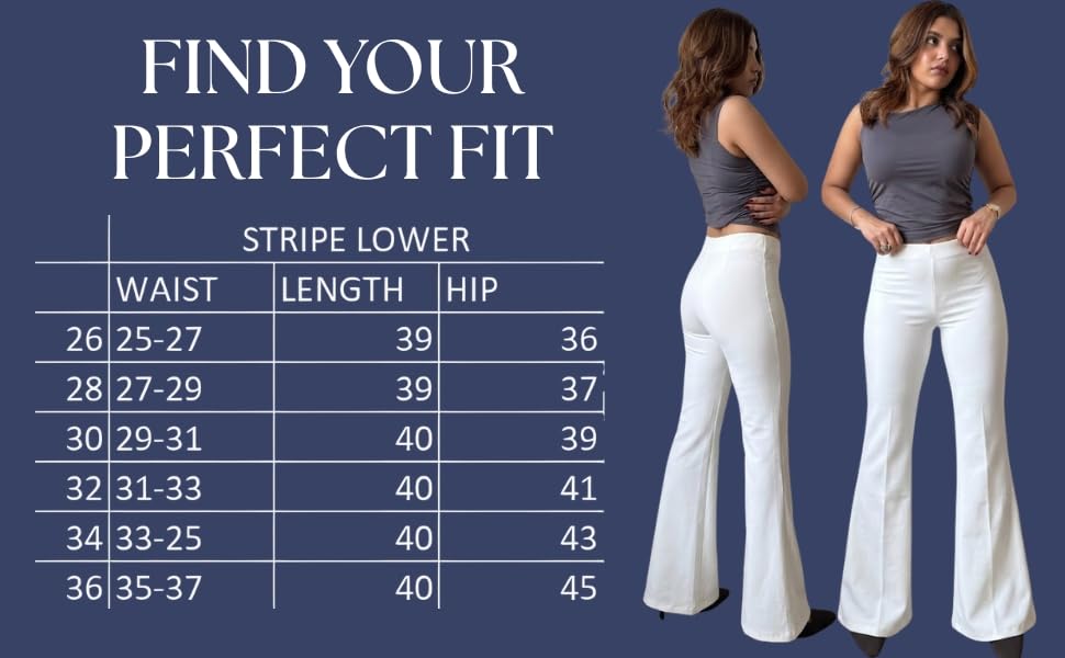 Image of DIAZ Womens Flare Pant High Waist Stretchable Trousers for Women | Bell Bottom Pants for Women | Wide Leg Palazzo Pants | Flared Yoga Pants |Casual Wear Office /Gym Wear Pants-Pack of 1