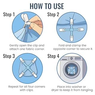 Bed Sheet Detangler 2 Pack–Reduces Laundry Tangling, Twisting & Knotting in Washer & Dryer–Keeps Bed Sheets, Duvet Covers & Blankets from Wadding–Saves Time & Wrinkles (White)