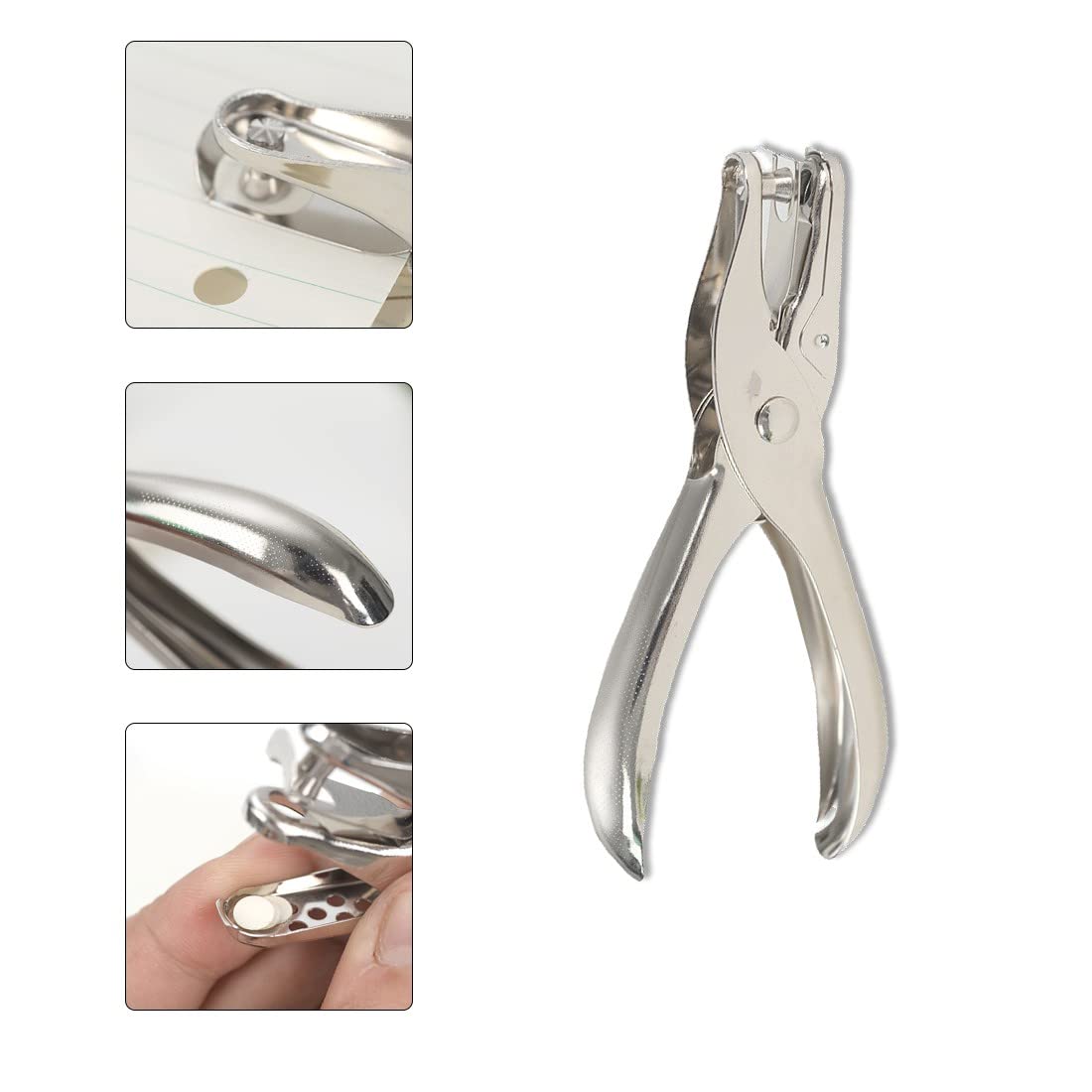 Perforatore Singolo Per Carta - Foro Da 6mm - Acciaio Inox - Perfetto Per Ufficio E Casa