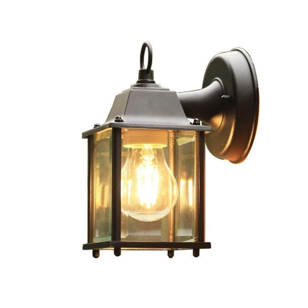 Lampe murale E27 extérieure étanche IP65 en aluminium noir pour terrasse