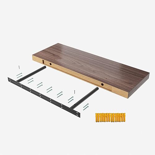 Miniatura 7 de Estante flotante, juego de 2 estantes de pared, 24 pulgadas de ancho x 12.75 pulgadas de profundidad x 2 pulgadas de alto, estante flotante de pared