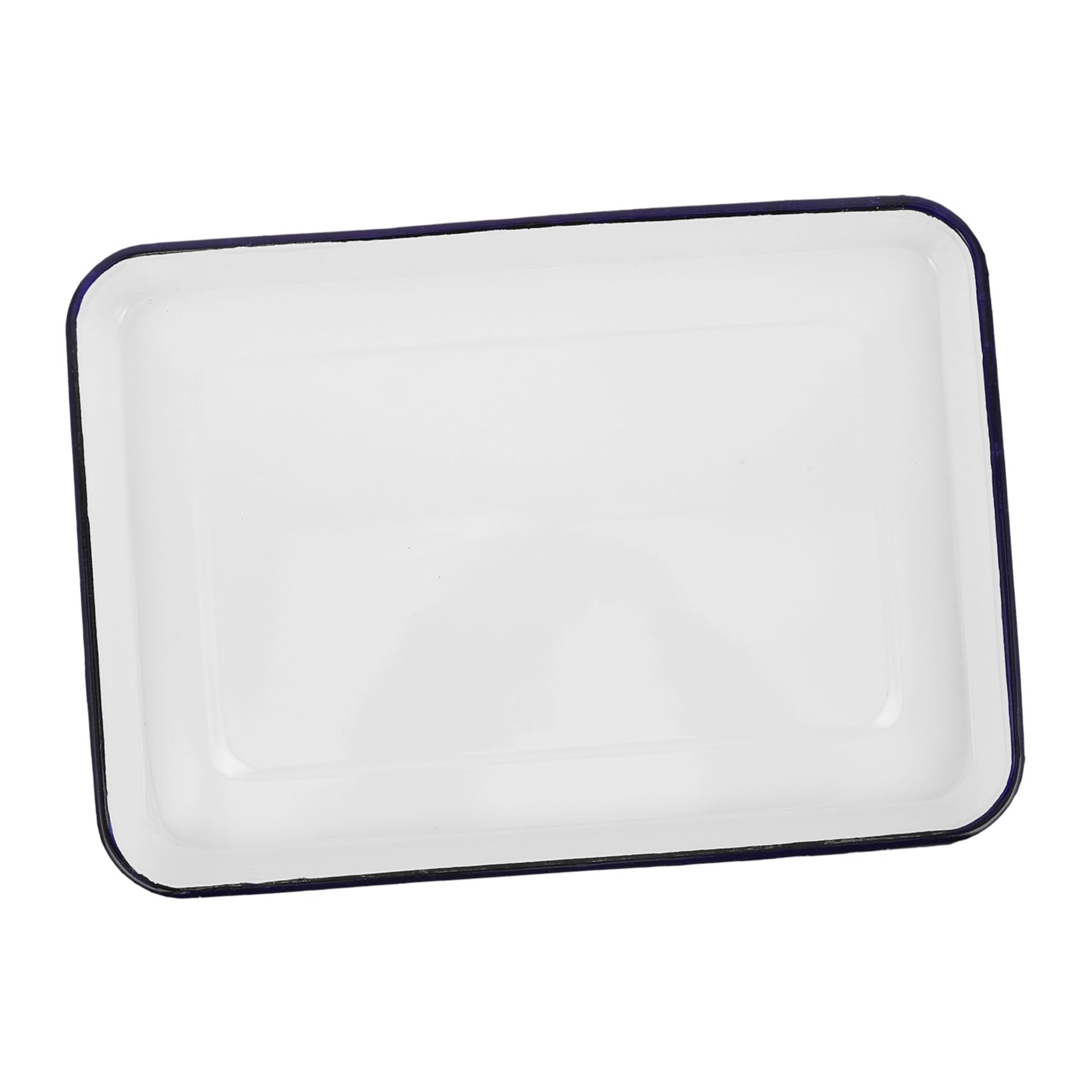 Cabilock Vintage Enamel Baking Pan Rectangle Shape Style for Bread Chicken Pie Dinner