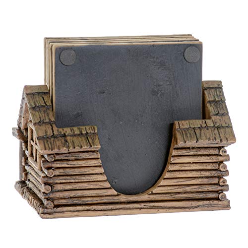 Cabin-Log-Coaster-Set-for-Drinks-Modern-Home-Decor-Accents-Hunting-Decor-for-Man-Cave-Coasters-and-Holder-Set-Rustic-Absorbent-Coaster-Set-with-Holder-for-Drinks-Housewarming-Gifts-Decor Cabin Log Coaster Set for Drinks Modern Home Decor Accents Hunting Decor for Man Cave Coasters and Holder Set Rustic Absorbent Coaster Set with Holder for Drinks Housewarming Gifts Decor