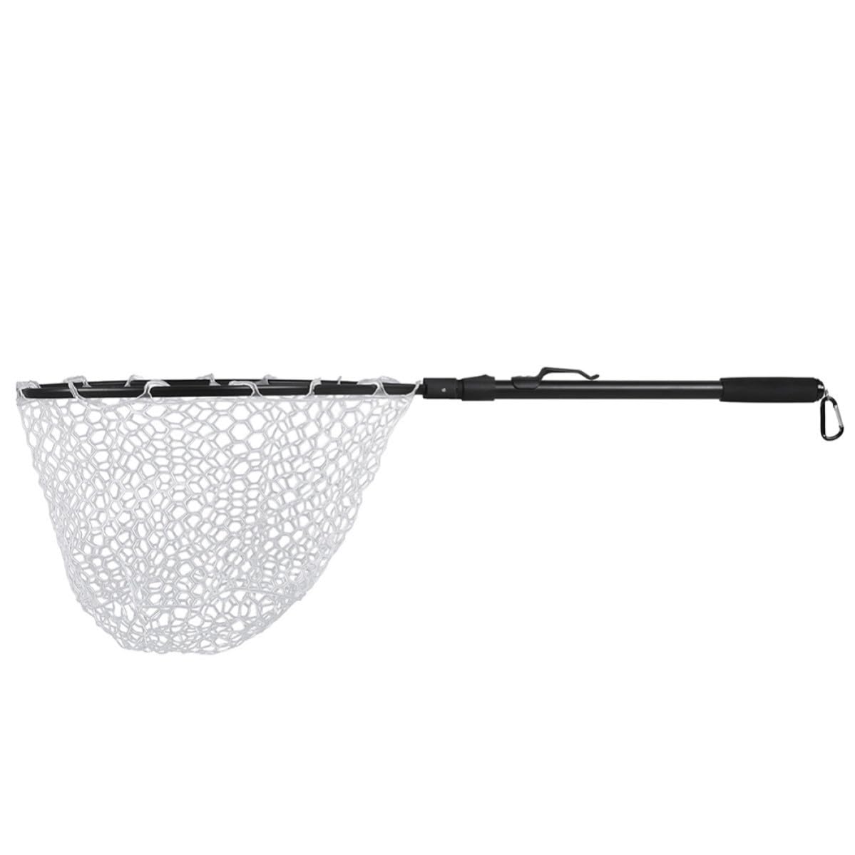Red de Pesca de Aterrizaje Larga Negra de Aleación de Aluminio | Malla de Goma Eva, Plegado Rápido y Diseño Compacto, para Pesca Mosca en Orilla Barco