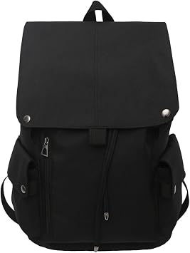 Vintage Backpack Fit 15.6 Laptop Cool Retro Book Bag Preppy Aesthetic Backpack Y2K College Casual Daypack Black,One Size