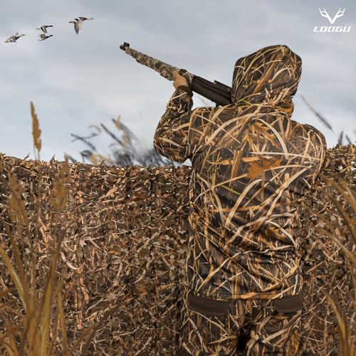LOOGU Camo Netting, Camouflage Net Blinds Great for Sunshade Camping Shooting Hunting