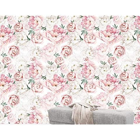 Taogift Pink Peony Floral Shelf Liner Cover