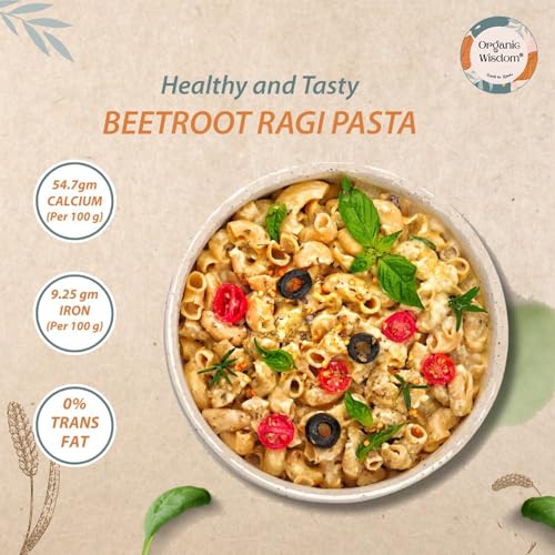 Image of Organic Wisdom Millet Pasta Combo| High Fibre & Protein | No Maida, No MSG, No Trans Fat | Junk-Free Healthy Pasta | 180g Each (Pack of 2)