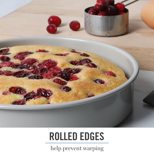 Martha Stewart Gallen 8-Inch Round Nonstick Carbon Steel Cake and Bake Pan – Cool Grey, Durable Bakeware for Even Baking and Easy Release - image 5