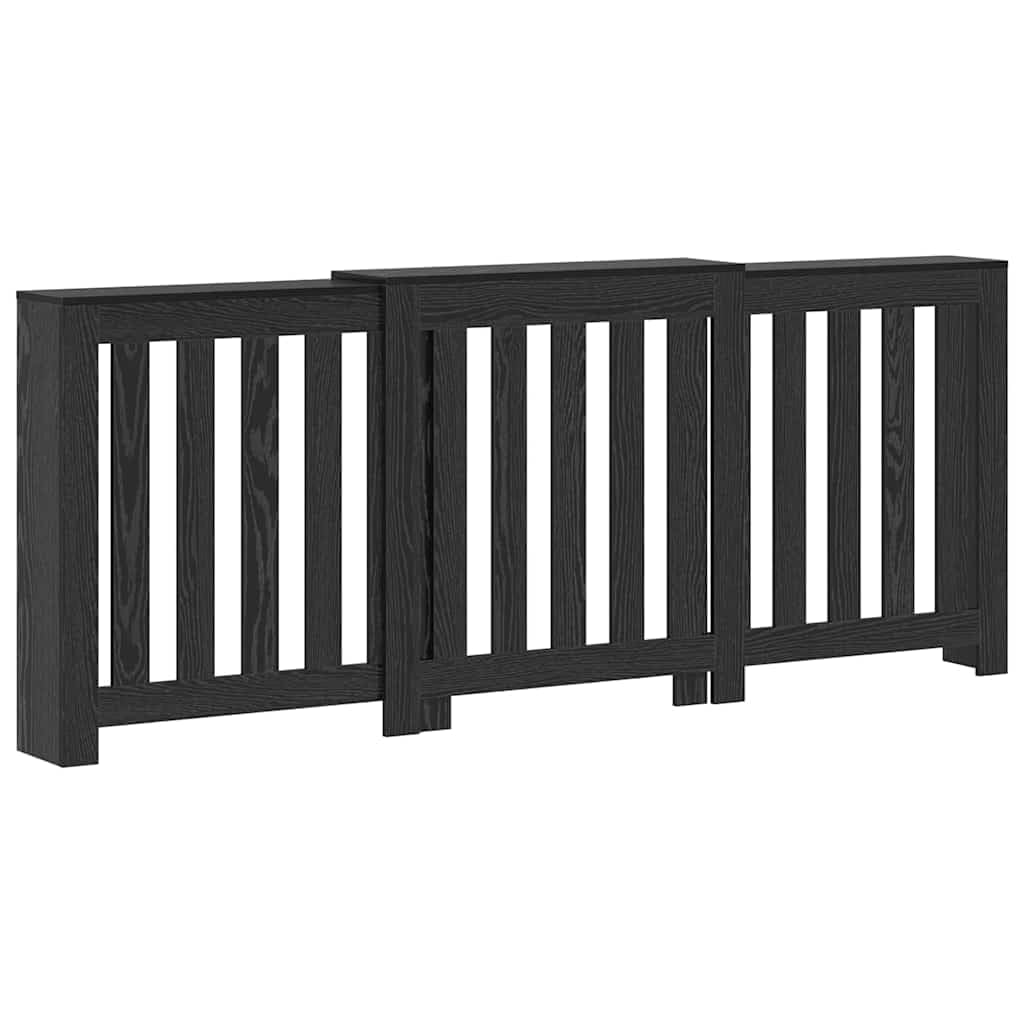 vidaXL Radiator Cover Black Oak 205 x 21.5 x 83.5 cm Engineered Wood