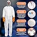 EZGOODZ Disposable Coveralls with Hood and Boots, Large. Pack of 5 White Lab Coveralls Disposable. 50 GSM Microporous Hazmat Suits. Unisex Painters Suit Disposable with Elastic Wrists and Zipper