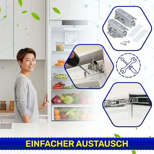 Kit 2 Stück Kühlschrank Scharnier Oben und Unten mit 2 Bolzen und 2 Stopfen mit dem Originalcode 5838110300 5838110400 für Beko 221120103/9 für AEG für Electrolux - MONTERAL