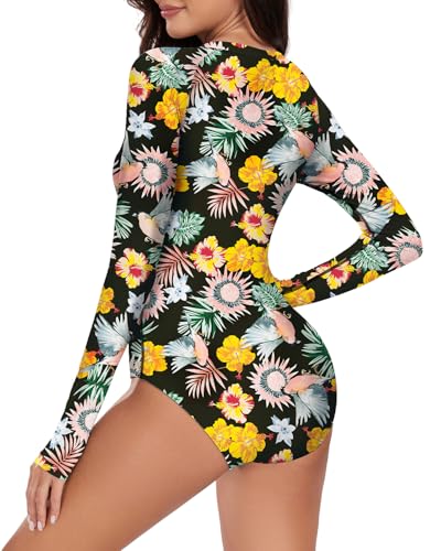 Image of Century Star UPF 50+ Long Sleeve Swimsuits for Women Bathing Suit Rash Guard Surfing Modest One Piece High Neck Swimwear